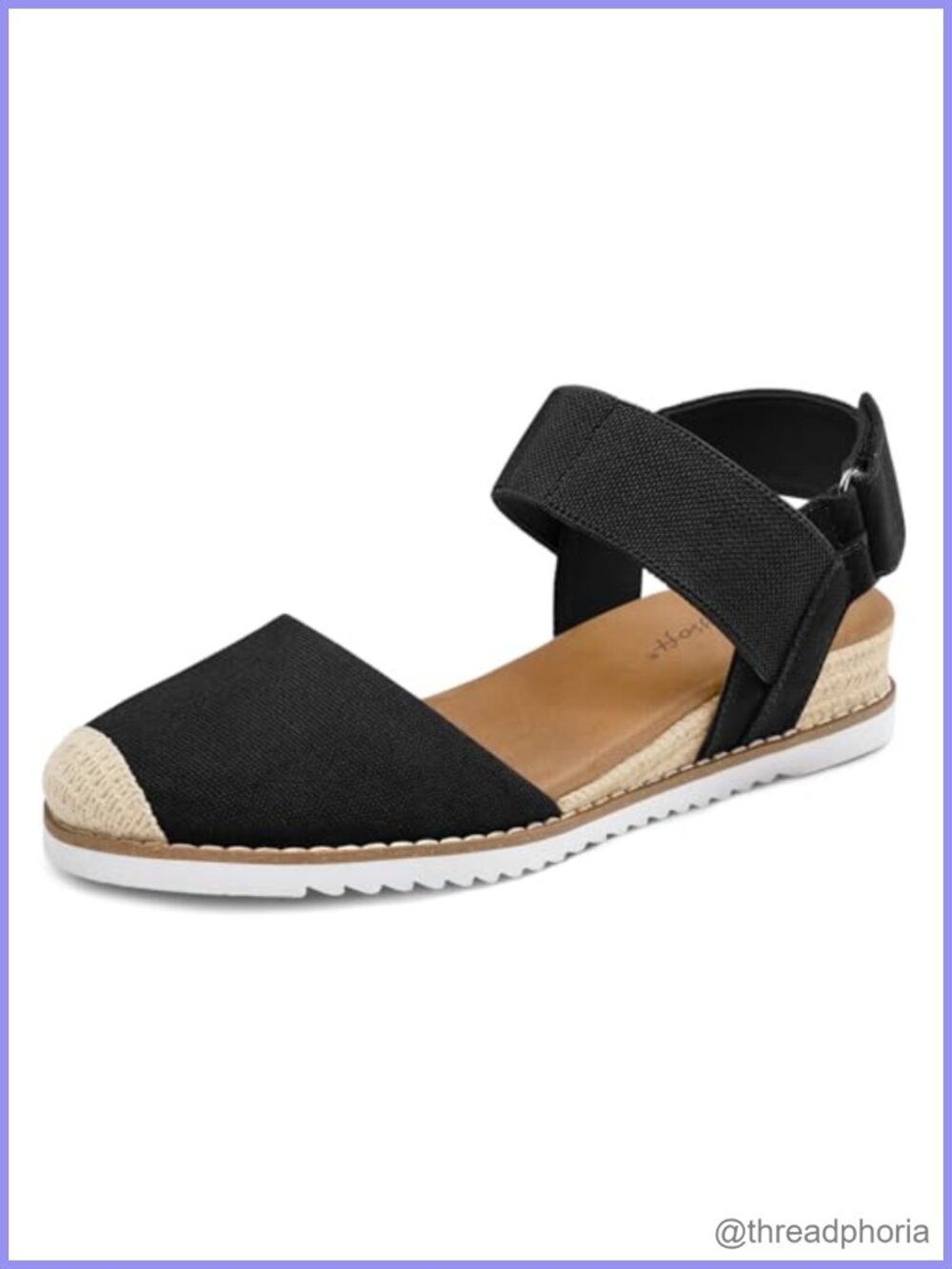 Women's Low Wedge Sandals Closed Toe Espadrilles Slip On Elastic Ankle Strap
